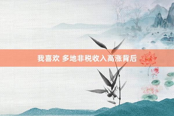 我喜欢 多地非税收入高涨背后